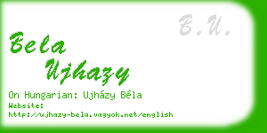 bela ujhazy business card